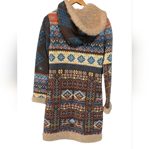 IVKO Geometric Patterned Hooded Jacket in Brown - Picture 3 of 6